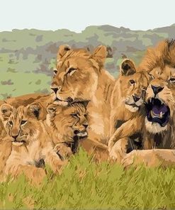 Majestic Lion Family Safari Paint By Numbers
