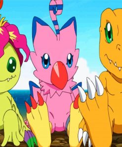 Digimon Trio Paint By Numbers