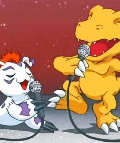 Agumon and Gomamon Digimon Paint By Numbers