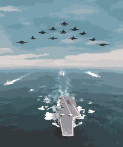 Ocean Seascape Aircraft Carrier Paint By Numbers