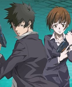 Akane Tsunemori and Shinya Kogami Psycho Pass Paint By Numbers