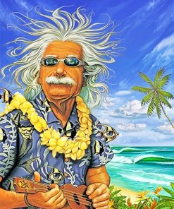 Albert Einstein in Hawaii Vacation Paint By Numbers