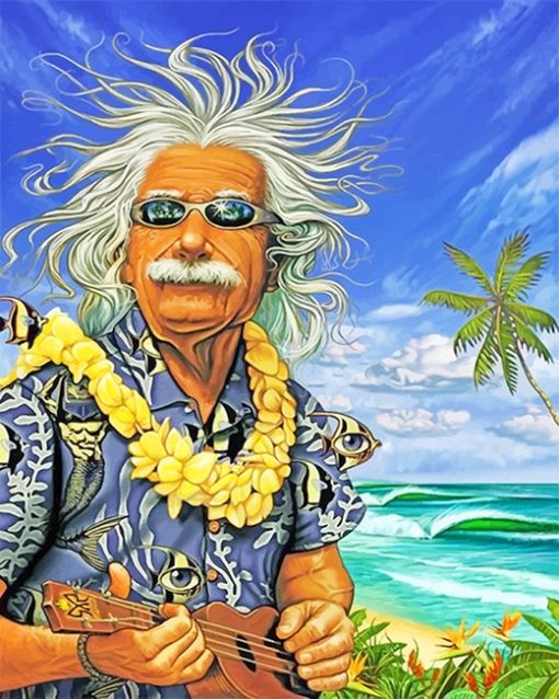 Albert-Einstein-in-hawaii-adult-paint-by-numbers