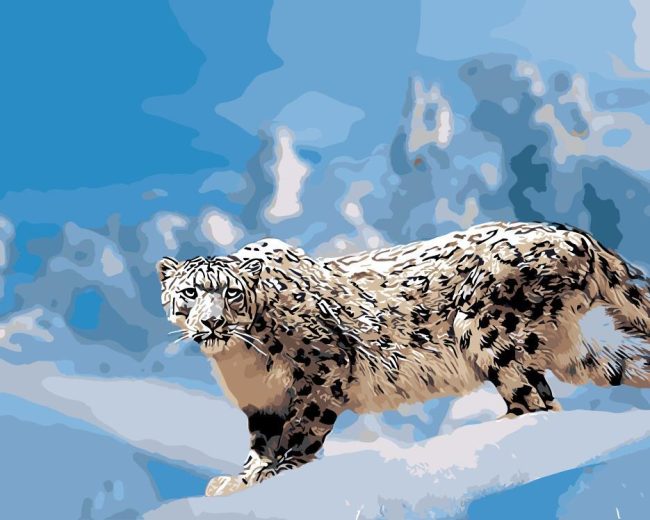 Winter Snow Leopard Paint By Numbers