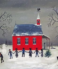 Amish Winter Fun Paint By Numbers