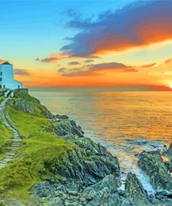Anglesey Lighthouse Sunlit Paint By Numbers