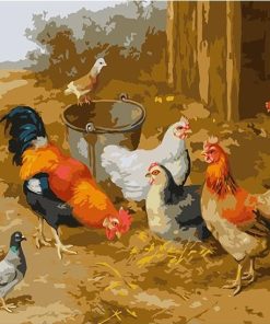 Edgar Hunt Chickens and Pigeons Paint By Numbers