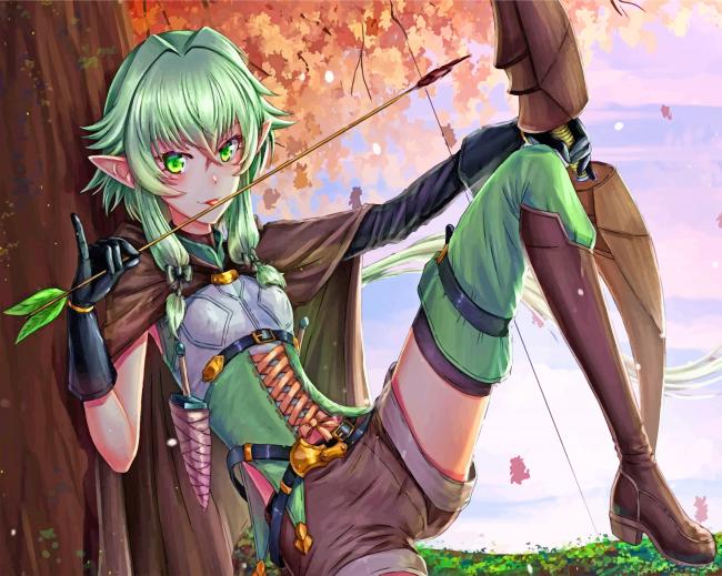 Anime Elf Fantasy Paint By Numbers completed artwork