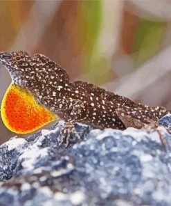 Green Anole Lizard Paint By Numbers
