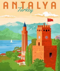 Antalya Travel Poster Paint By Numbers