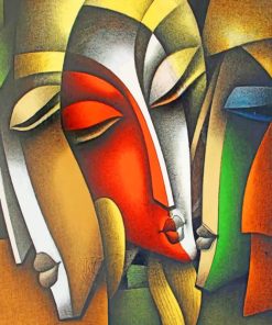 Colorful Abstract Faces Paint By Numbers