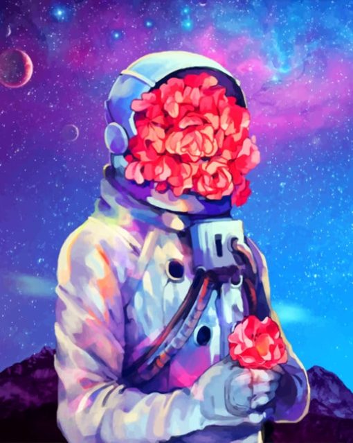 Astronaut-flowers-paint-by-numbers