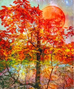 Autumn Moon Tranquility Paint By Numbers