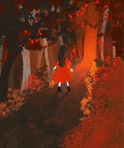 Autumn Stroll Woman Paint By Numbers