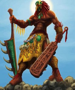 Aztec Warrior Figure Paint By Numbers