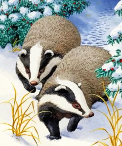Winter Badgers Paint By Numbers