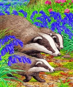 Badgers Wildlife Paint By Numbers