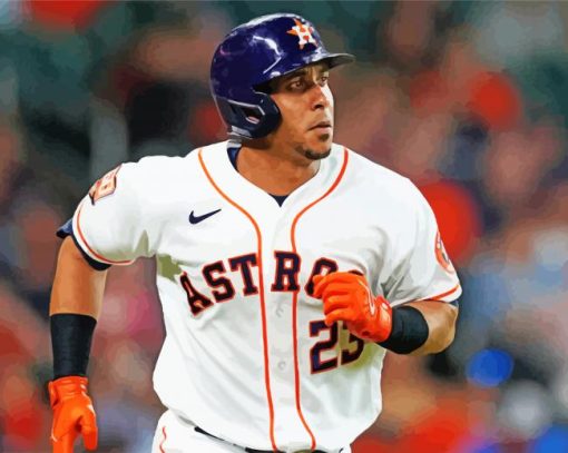 Baseball-Left-Fielder-Astros-michael-brantley-Player-paint-by-number