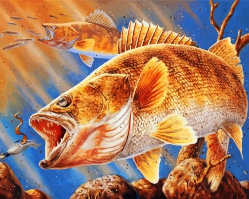 Bass-Fish-In-Water-paint-by-numbers