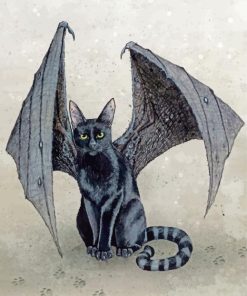 Bat Cat Animal Paint By Numbers