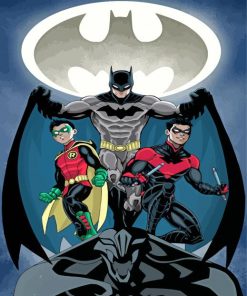 Batman And Robin Animated Action Paint By Numbers