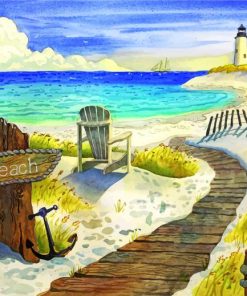 Beach Boardwalk Seascape Paint By Numbers