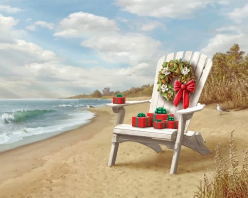 Beach-Christmas-Chair-paint-by-number