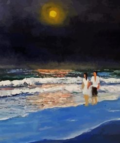 Evening Beach Walk Scene Paint By Numbers