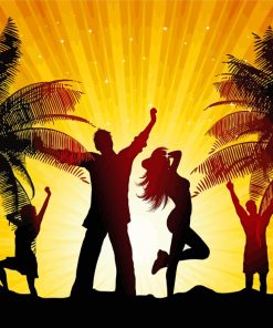 Beach Silhouette Party Paint By Numbers