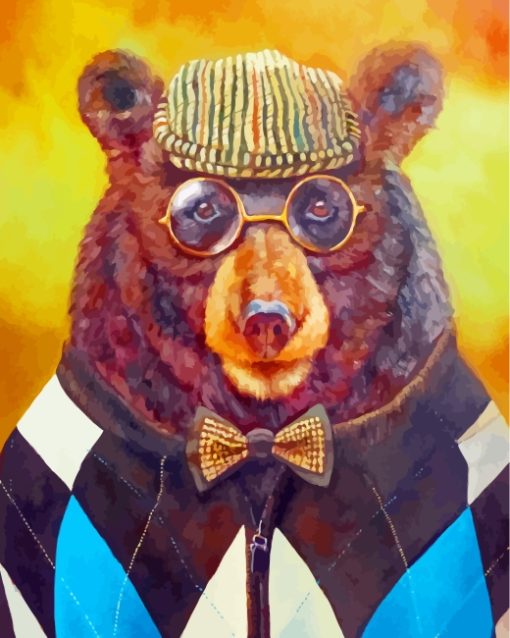 Bear-With-Glasses-paint-by-numbers