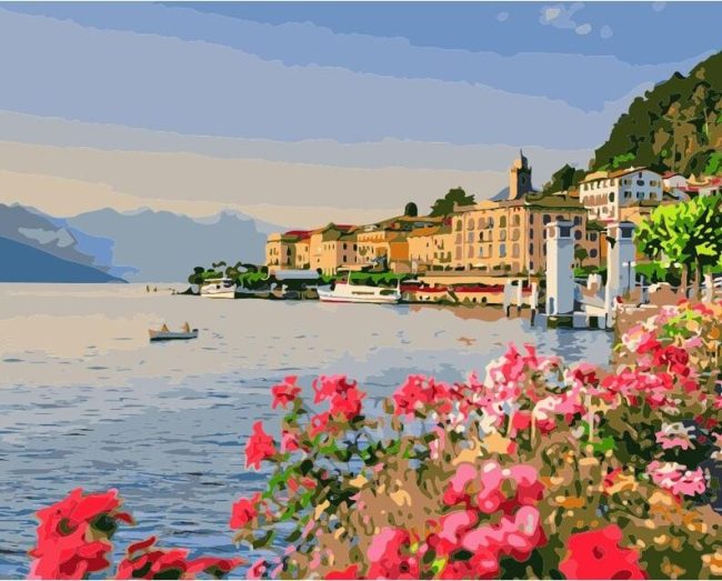 Lake Como Nature Scene Paint By Numbers