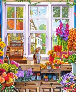 Bicycle and Blooming Florals Paint By Numbers
