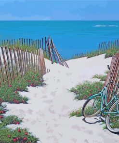 Beach Bike Scene Paint By Numbers
