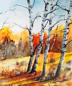 Breathtaking Birch Trees Paint By Numbers