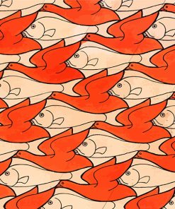 Birds and Fishes MC Escher Paint By Numbers