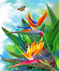 Bird Of Paradise and Butterfly Art Paint By Numbers
