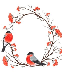 Bird Painting on Branch Paint By Numbers