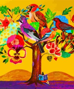 Colorful Birds in Nature Paint By Numbers