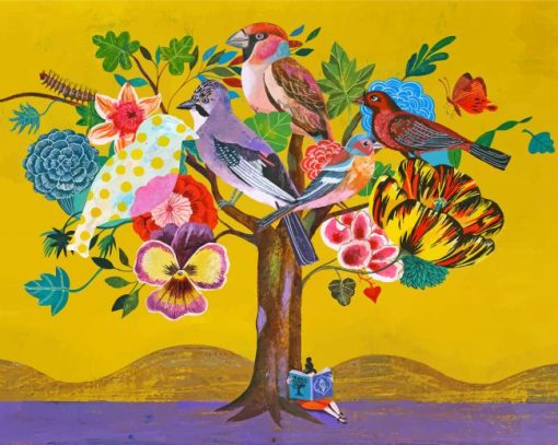 Birds-On-Tree-Art-paint-by-numbers