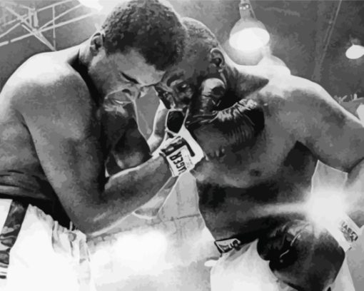 Black-And-White-Cassius-Clay-vs-Sonny-Liston-paint-by-numbers
