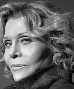 Jane Fonda Black And White Paint By Numbers