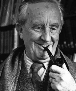 John Ronald Reuel Tolkien Black and White Paint By Numbers