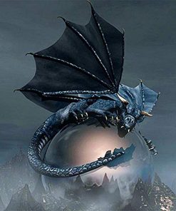 Majestic Black Dragon Animal Paint By Numbers