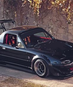 Black Mazda Miata Cars Paint By Numbers