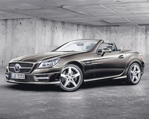 Black-Mercedes-slk-paint-by-number