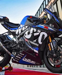 Black And Blue Suzuki Gsxr Motorcycle Paint By Numbers