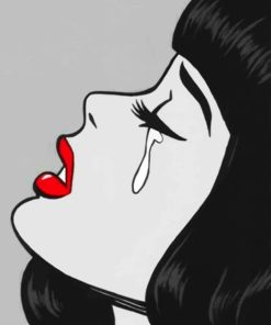 Black and White Sad Girl Paint By Numbers
