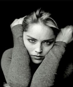 Sharon Stone Black & White Paint By Numbers