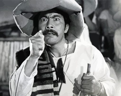 Black-and-White-Toshiro-Mifune-paint-by-number