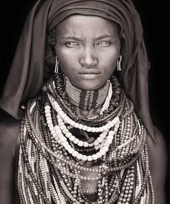 African Woman Black and White Paint By Numbers